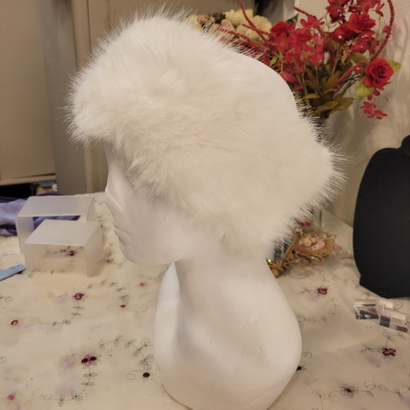 Winter Fox Fur Headband, Plush Stretch EAR WARMERS MUFFS white or black… - Picture 6 of 7